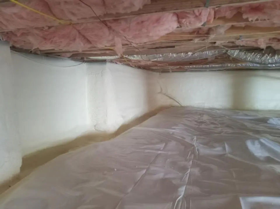 Crawl space encapsulation with closed-cell spray foam for Attic Insulation in Sand Springs